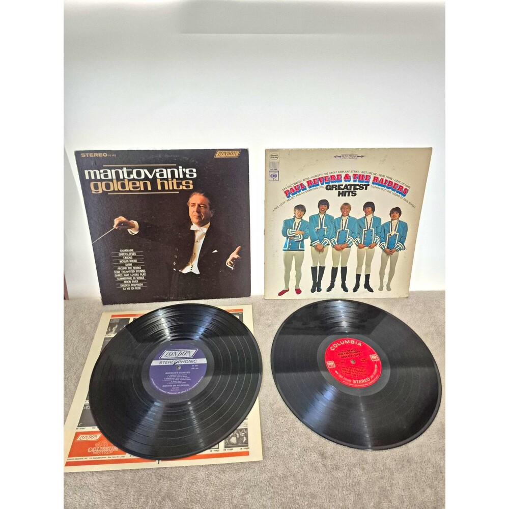 Mantovani Golden Hits + Paul Revere & The Raiders Greatest Hits 12" LP PS 483